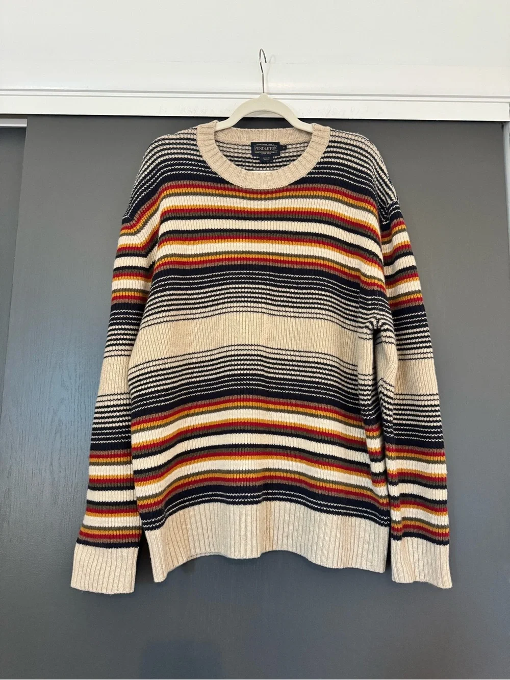 Men’s Pendleton Merino Crew Striped Sweater sz XL
